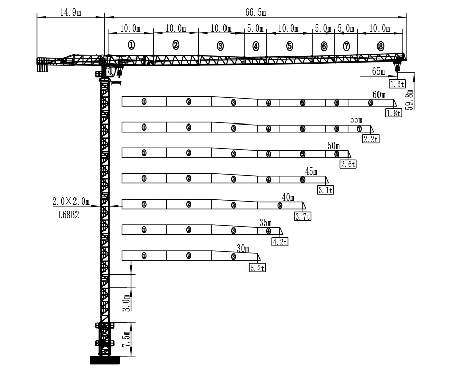 TC6513-8T塔式起重机